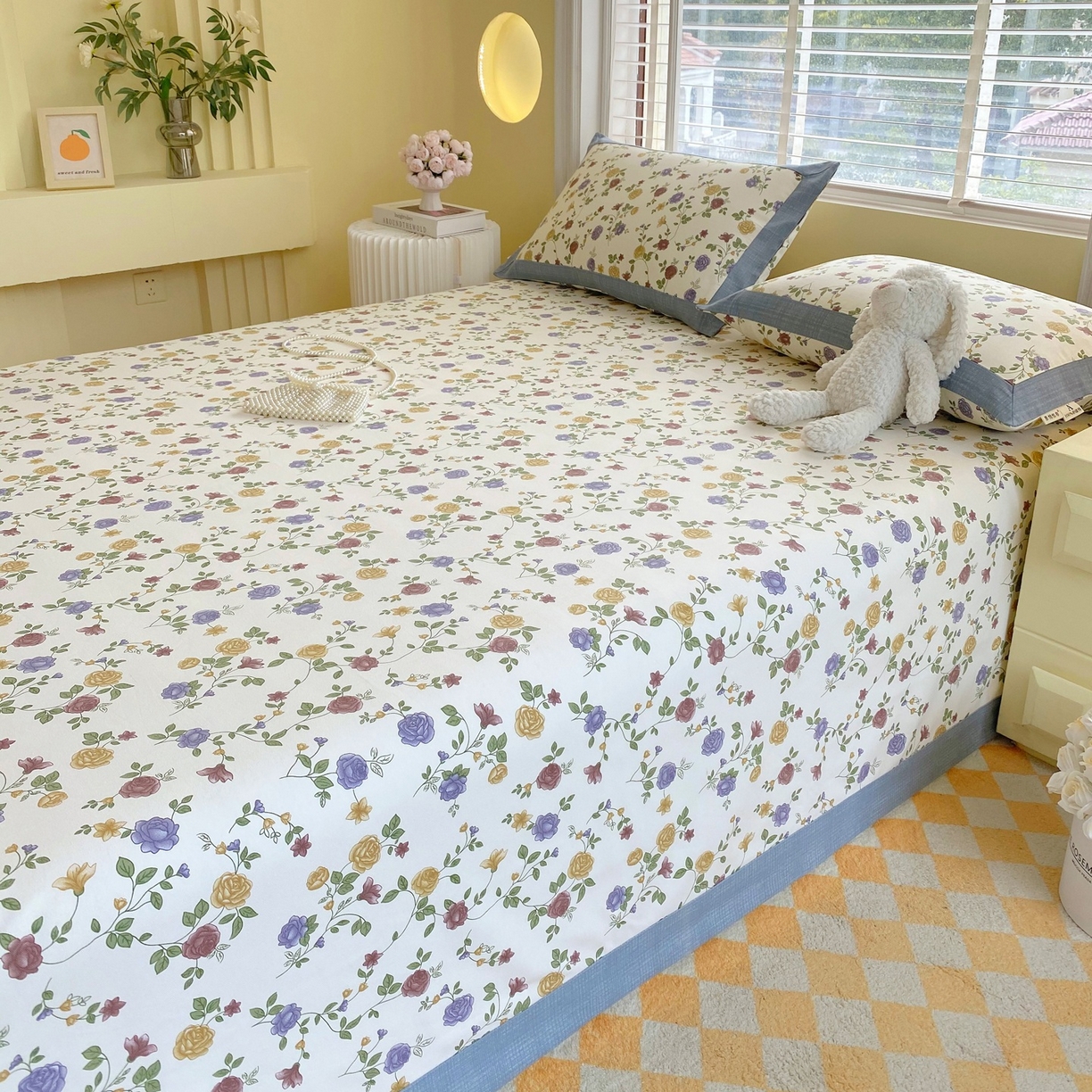 91家纺网 家纺一手货源 找家纺 春皖家纺 2026新款全棉老粗布席子凉席工艺款单床单床单单件 田园梦