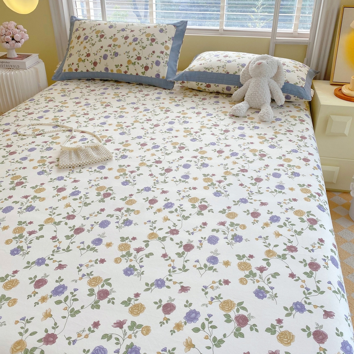 91家纺网 家纺一手货源 找家纺 春皖家纺 2026新款全棉老粗布席子凉席工艺款单床单床单单件 田园梦