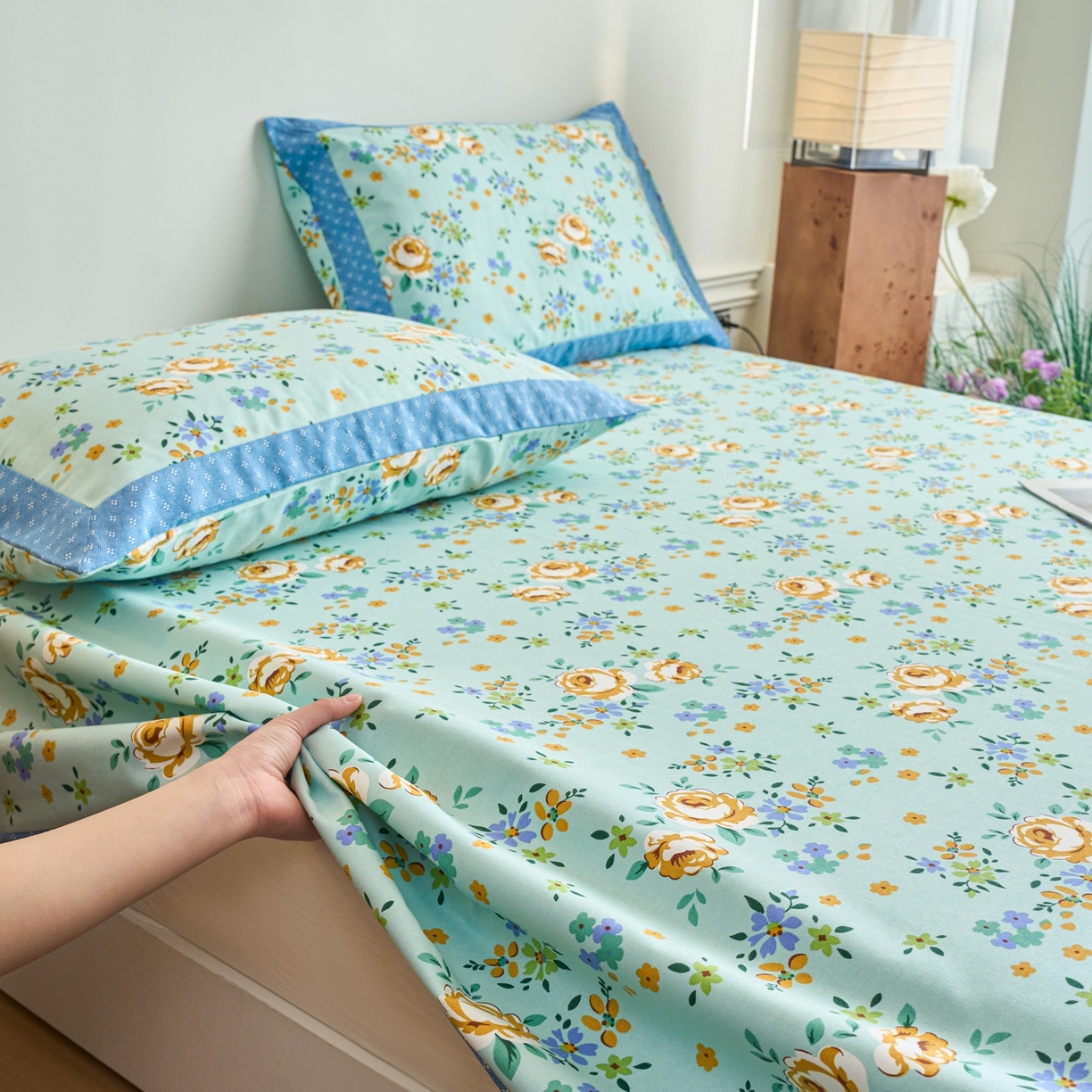 91家纺网 家纺一手货源 找家纺 春皖家纺 2026新款全棉老粗布席子凉席工艺款单床单床单单件 绚烂