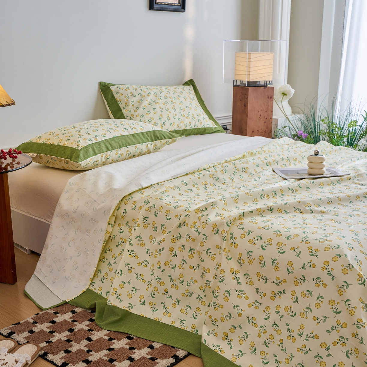 91家纺网 家纺一手货源 找家纺 春皖家纺 2026新款全棉老粗布席子凉席工艺款单床单床单单件 伊兰