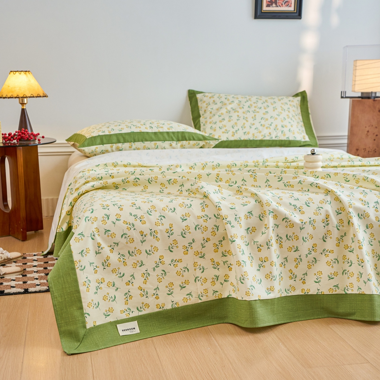 91家纺网 家纺一手货源 找家纺 春皖家纺 2026新款全棉老粗布席子凉席工艺款单床单床单单件 伊兰