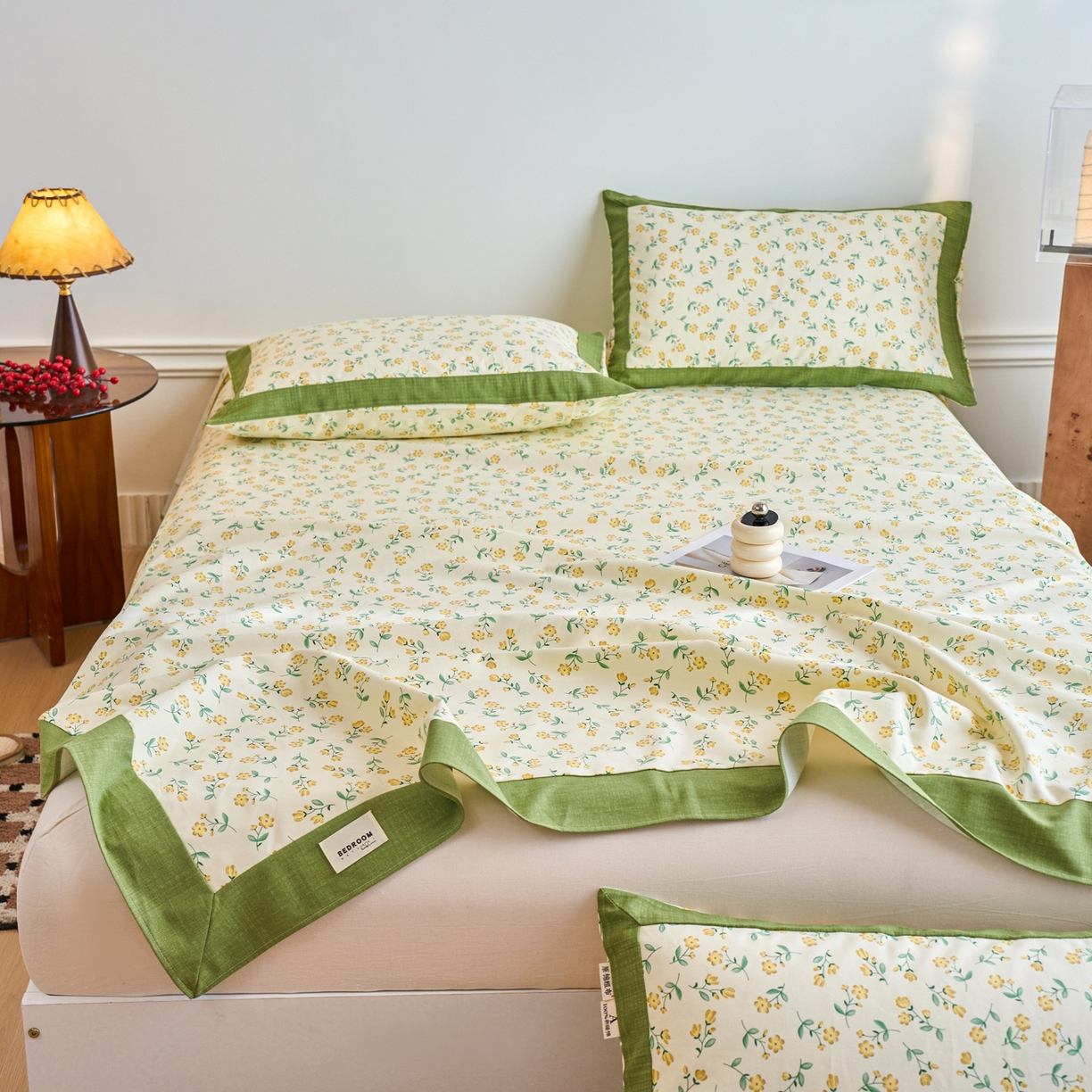 91家纺网 家纺一手货源 找家纺 春皖家纺 2026新款全棉老粗布席子凉席工艺款单床单床单单件 伊兰