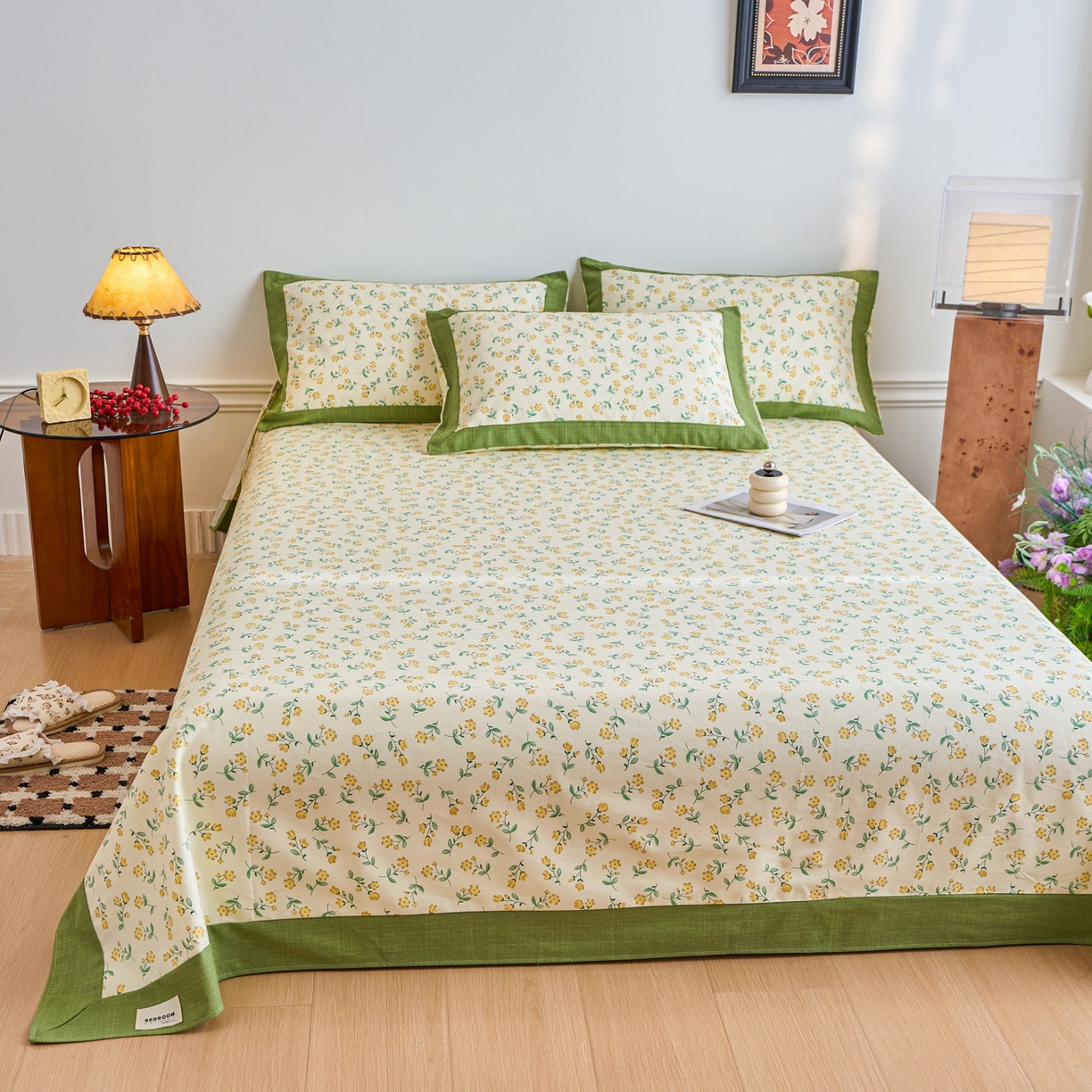 91家纺网 家纺一手货源 找家纺 春皖家纺 2026新款全棉老粗布席子凉席工艺款单床单床单单件 伊兰