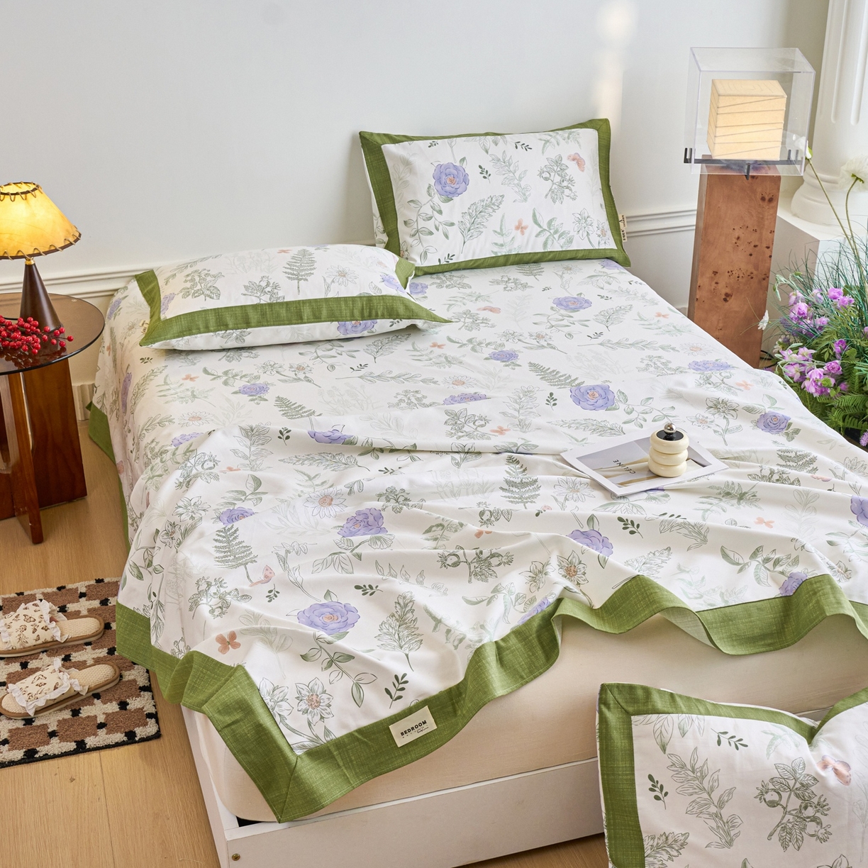 91家纺网 家纺一手货源 找家纺 春皖家纺 2026新款全棉老粗布席子凉席工艺款单床单床单单件 逸云