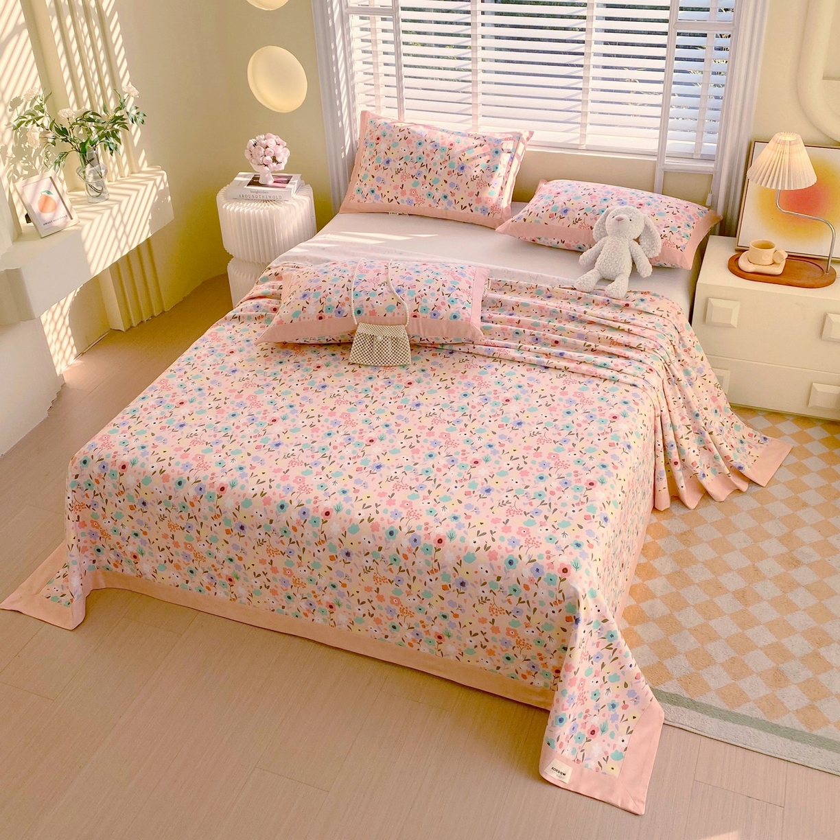 91家纺网 家纺一手货源 找家纺 春皖家纺 2026新款全棉老粗布席子凉席工艺款单床单床单单件 织梦