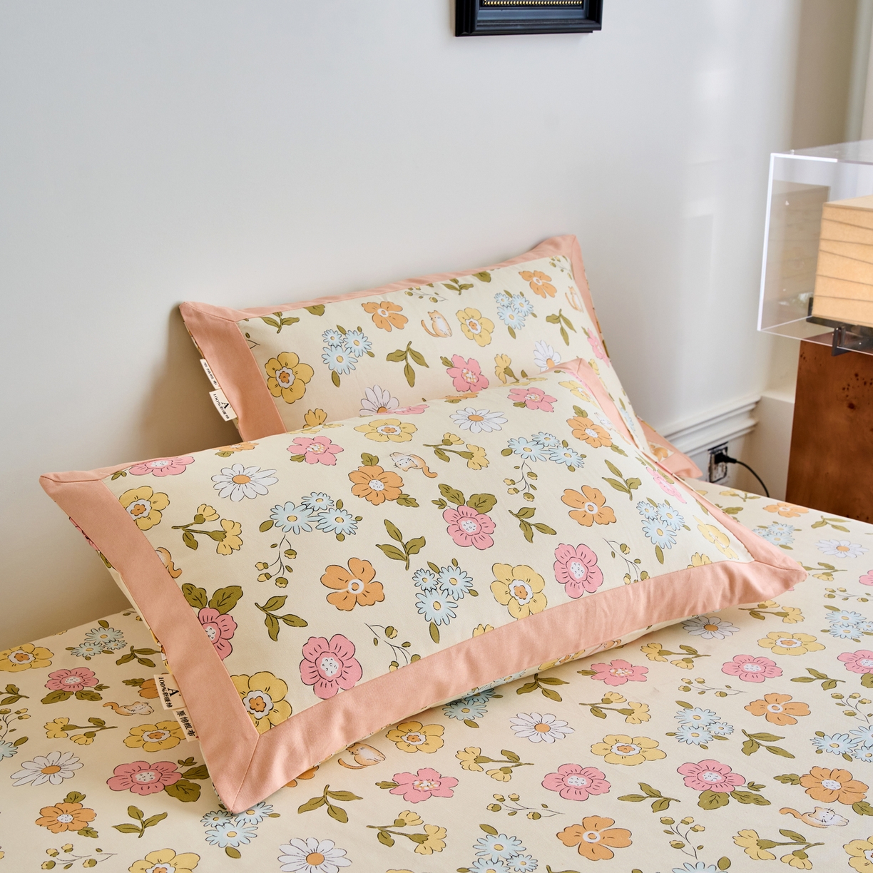 91家纺网 家纺一手货源 找家纺 （总）春皖家纺 2026新款全棉老粗布工艺款单枕套枕套单件