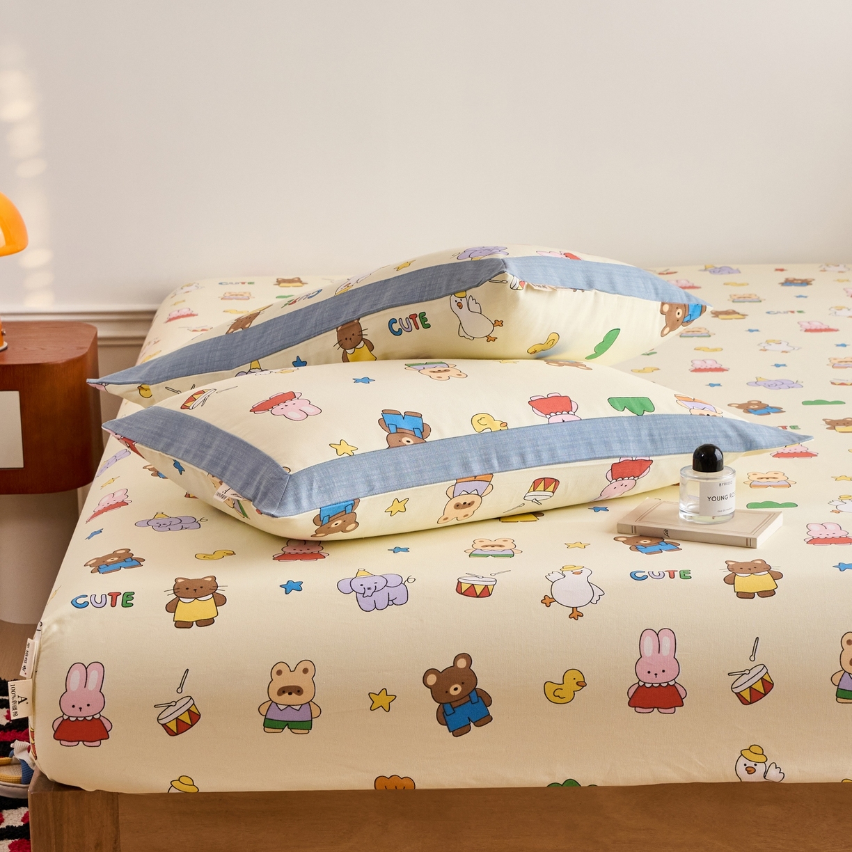 91家纺网 家纺一手货源 找家纺 春皖家纺 2026新款全棉老粗布工艺款单枕套枕套单件 快乐园