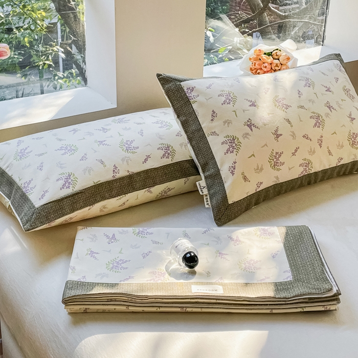 91家纺网 家纺一手货源 找家纺 春皖家纺 2026新款全棉老粗布工艺款单枕套枕套单件 浪漫紫