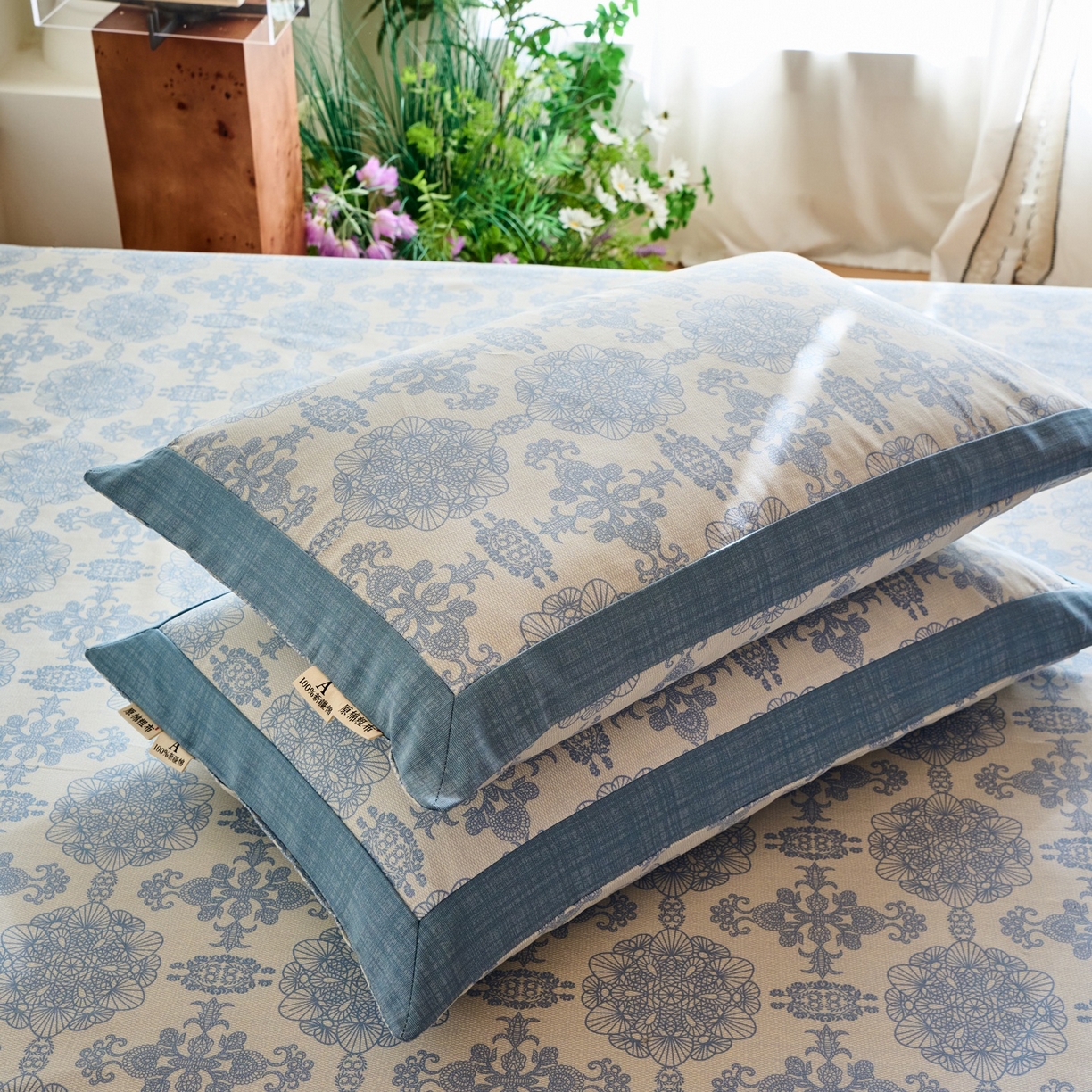 91家纺网 家纺一手货源 找家纺 春皖家纺 2026新款全棉老粗布工艺款单枕套枕套单件 卢卡