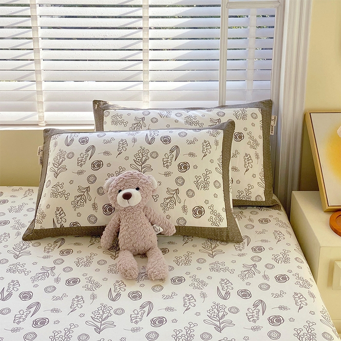 春皖家纺 2026新款全棉老粗布工艺款单枕套枕套单件 浅韵-白