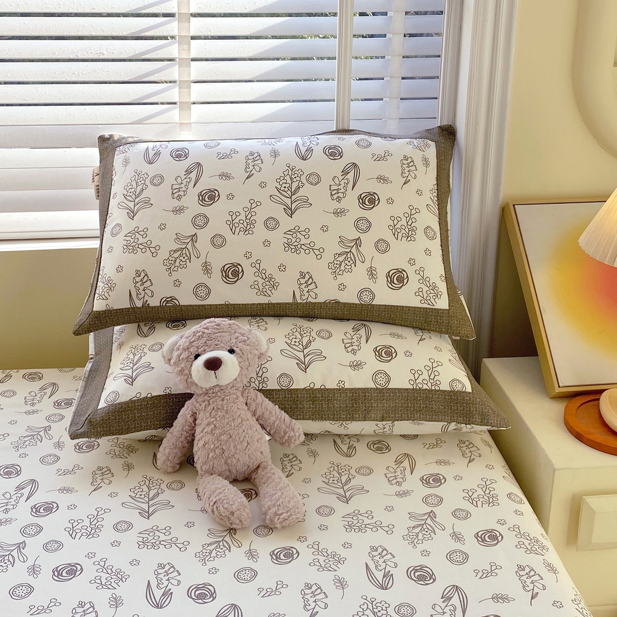 91家纺网 家纺一手货源 找家纺 春皖家纺 2026新款全棉老粗布工艺款单枕套枕套单件 浅韵-白