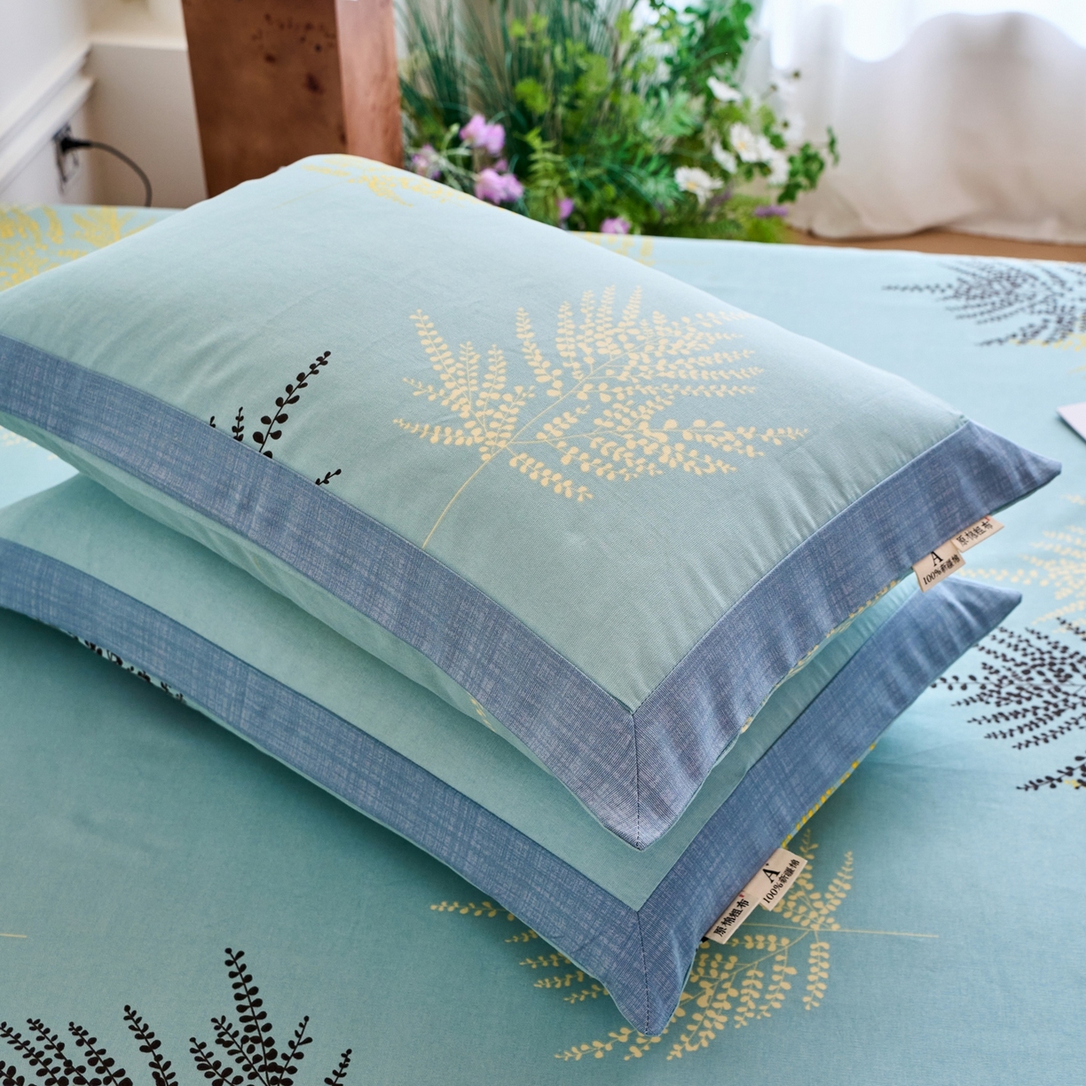 91家纺网 家纺一手货源 找家纺 春皖家纺 2026新款全棉老粗布工艺款单枕套枕套单件 轻舞