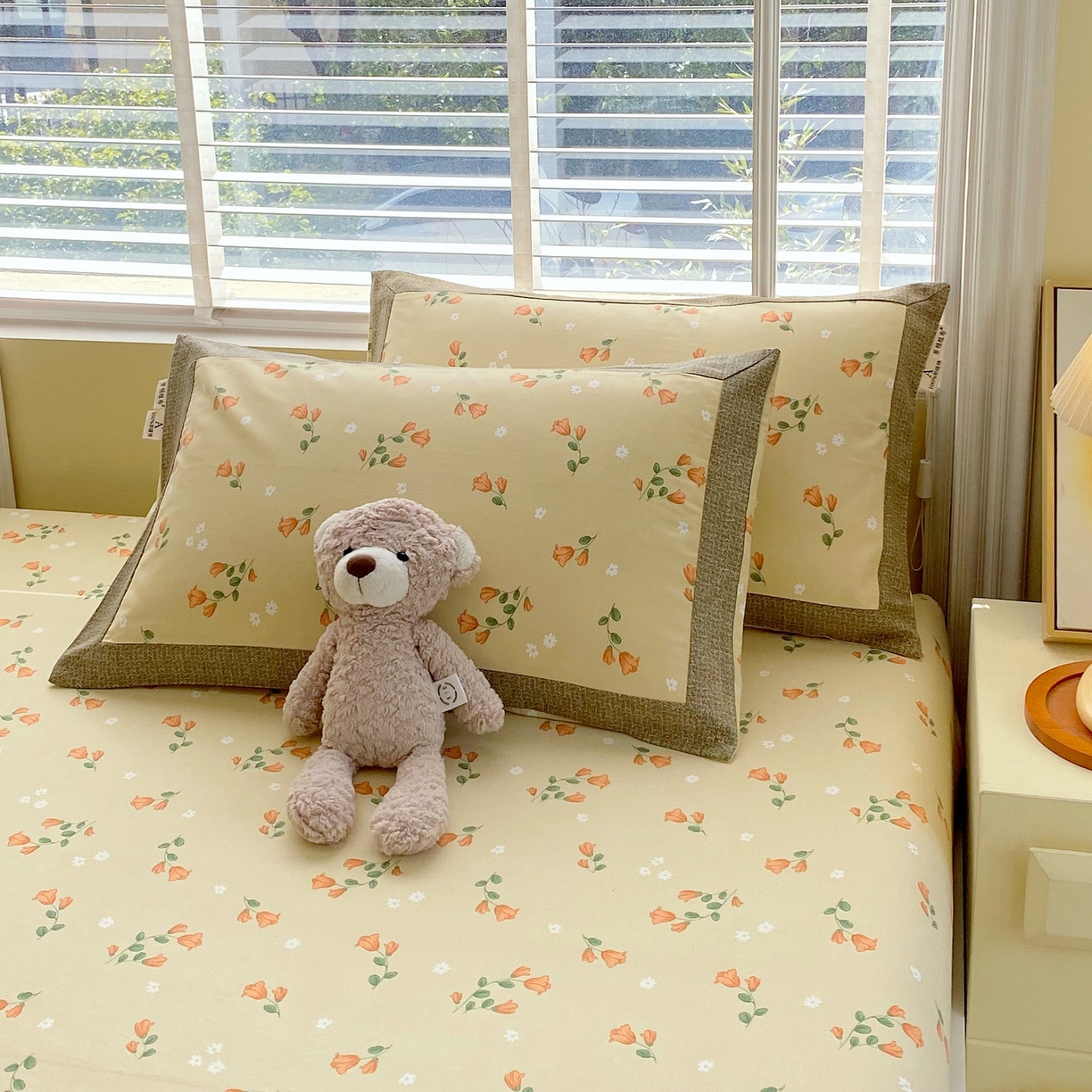 91家纺网 家纺一手货源 找家纺 春皖家纺 2026新款全棉老粗布工艺款单枕套枕套单件 夏日炽