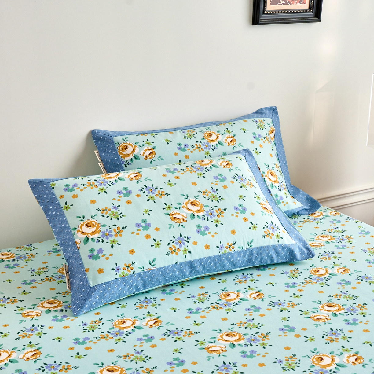 春皖家纺 2026新款全棉老粗布工艺款单枕套枕套单件 绚烂