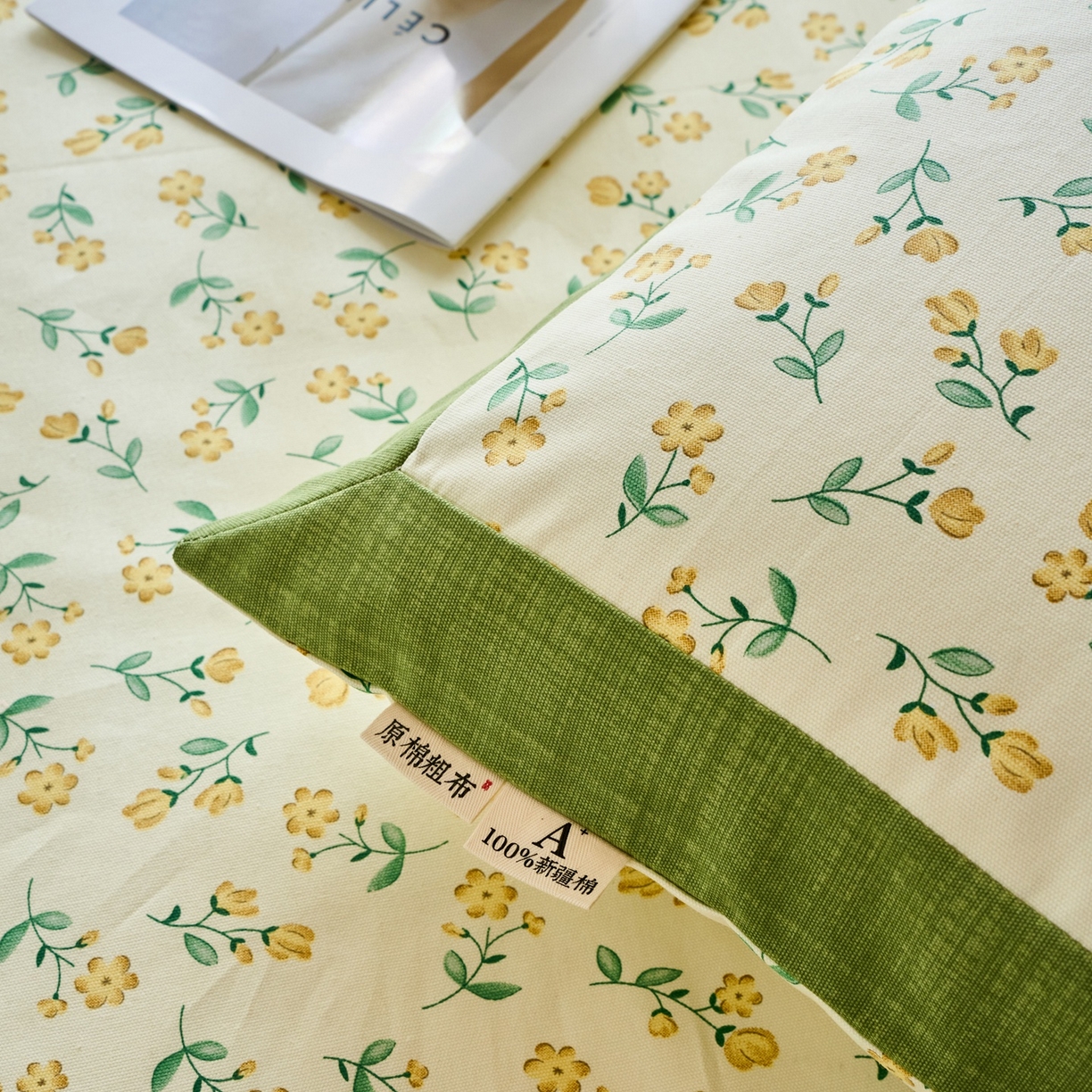 91家纺网 家纺一手货源 找家纺 春皖家纺 2026新款全棉老粗布工艺款单枕套枕套单件 伊兰