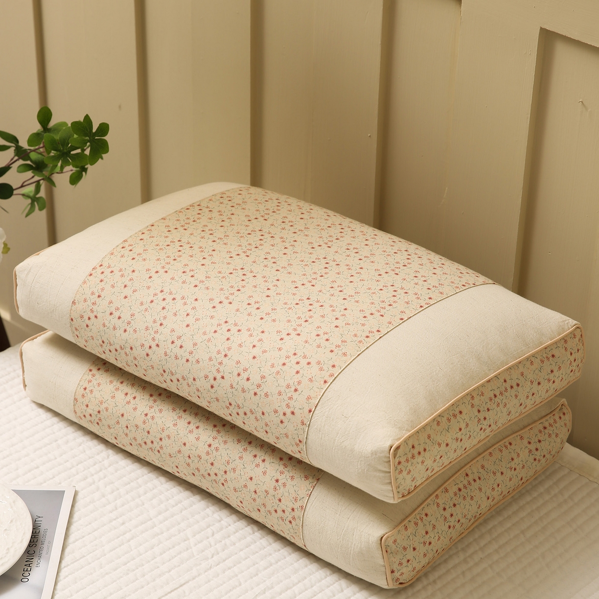 91家纺网 家纺一手货源 找家纺 （总）梦叶草 2026新款全棉小碎花宫廷荞麦枕头枕芯