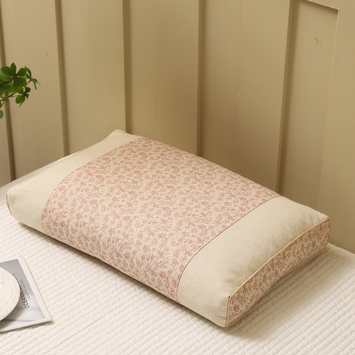 91家纺网 家纺一手货源 找家纺 梦叶草 2026新款全棉小碎花宫廷荞麦枕头枕芯 宫廷荞麦枕-小碎花粉