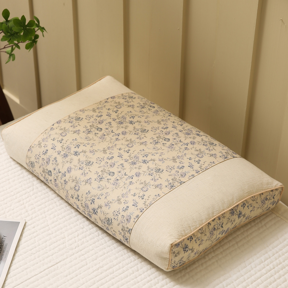 91家纺网 家纺一手货源 找家纺 梦叶草 2026新款全棉小碎花宫廷荞麦枕头枕芯 宫廷荞麦枕-小碎花蓝