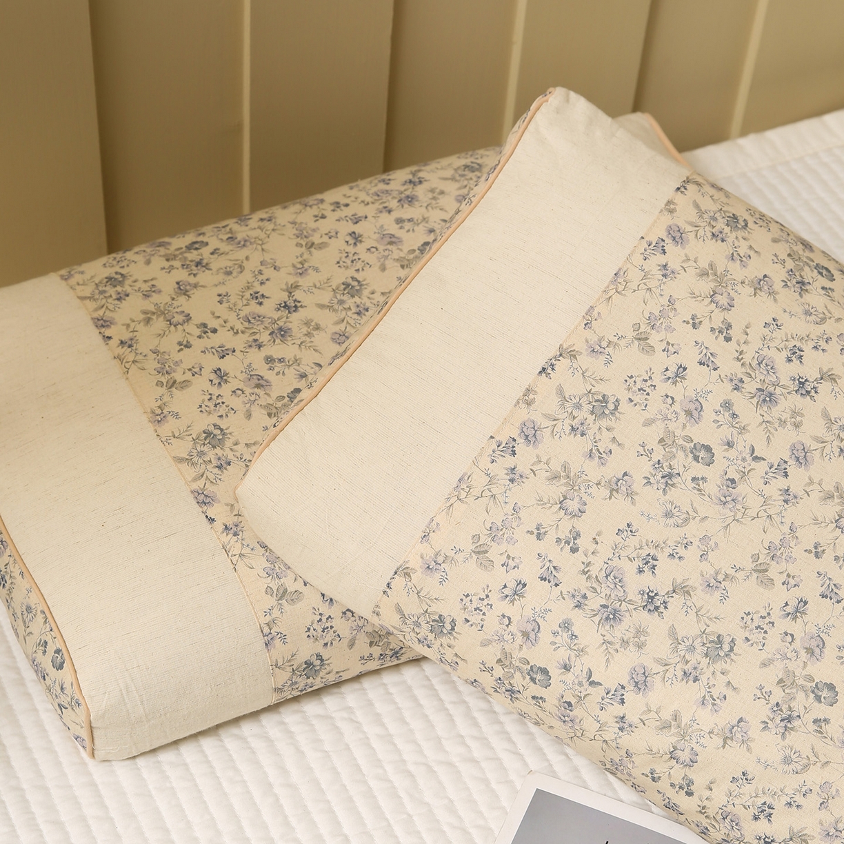 91家纺网 家纺一手货源 找家纺 梦叶草 2026新款全棉小碎花宫廷荞麦枕头枕芯 宫廷荞麦枕-小碎花蓝