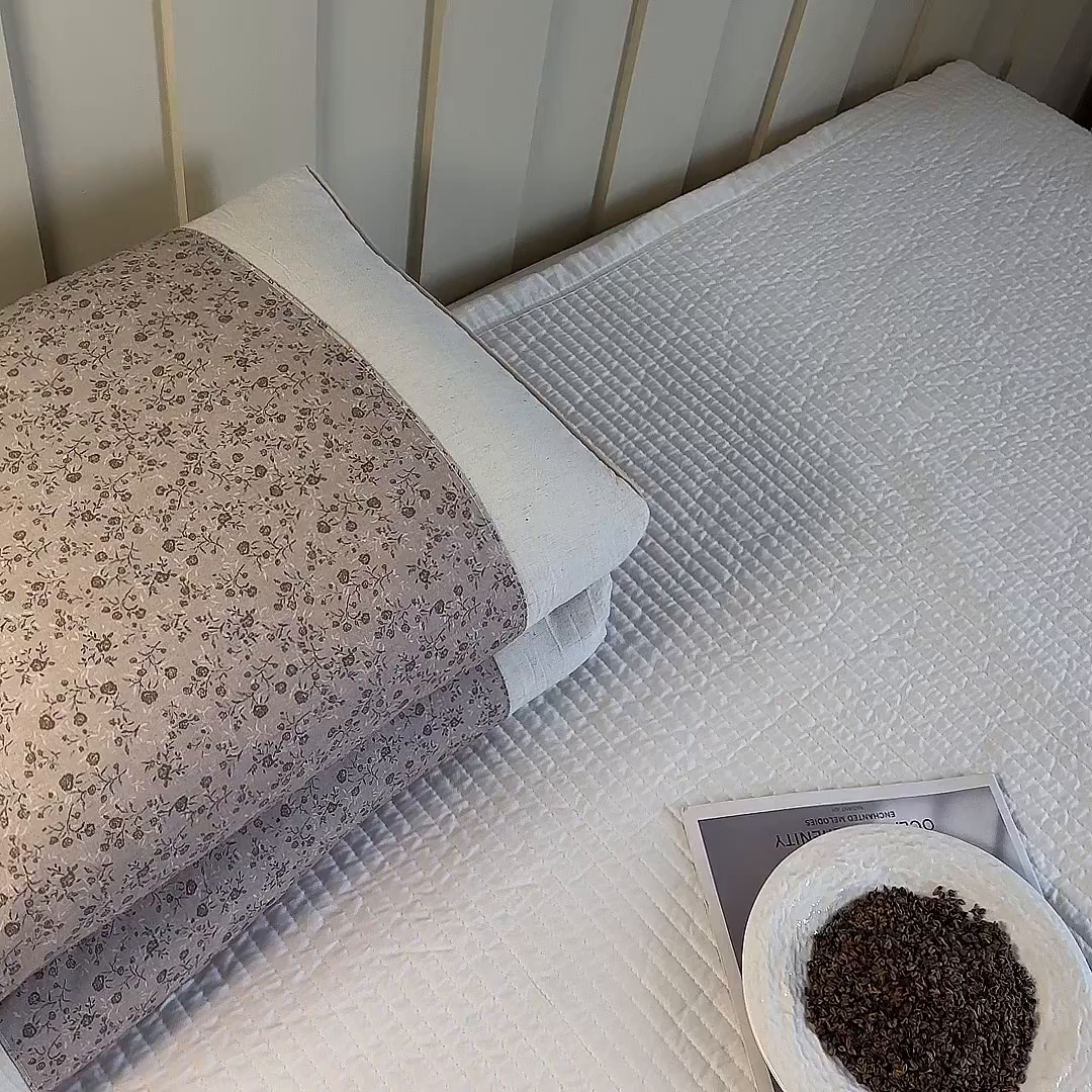 91家纺网 家纺一手货源 找家纺 梦叶草 2026新款全棉小碎花宫廷荞麦枕头枕芯 宫廷荞麦枕-小碎花咖