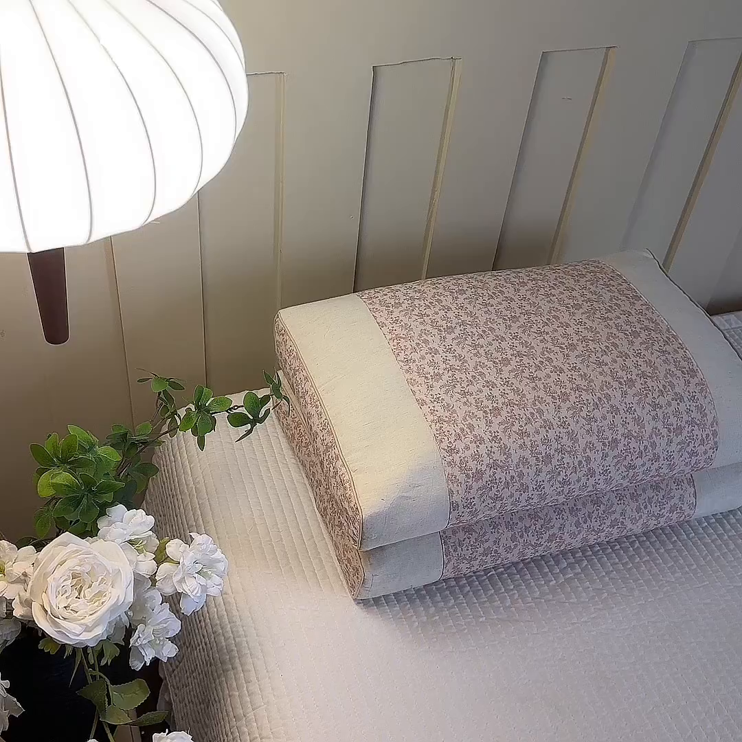 91家纺网 家纺一手货源 找家纺 梦叶草 2026新款全棉小碎花宫廷荞麦枕头枕芯 宫廷荞麦枕-小碎花粉