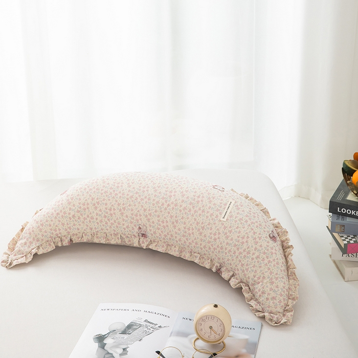 梦叶草 2026新款全棉月亮枕加大情侣双人枕头 棉麻月亮枕-2号