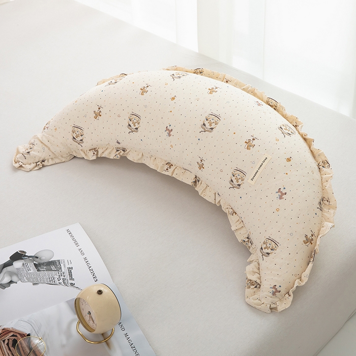 梦叶草 2026新款全棉月亮枕加大情侣双人枕头 棉麻月亮枕-7号