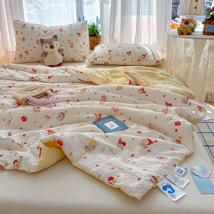 91家纺网 家纺一手货源 找家纺 （总）晚爱家纺（原晚安家居） 2026新款泡芙棉夏被双层纱泡泡纱空调被小清新夏凉被