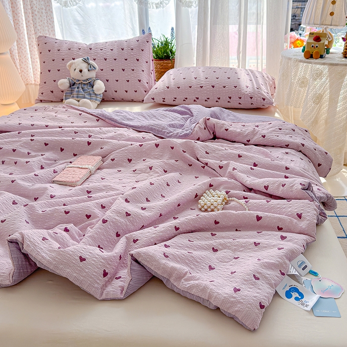 91家纺网 家纺一手货源 找家纺 （总）晚爱家纺（原晚安家居） 2026新款泡芙棉夏被双层纱泡泡纱空调被小清新夏凉被