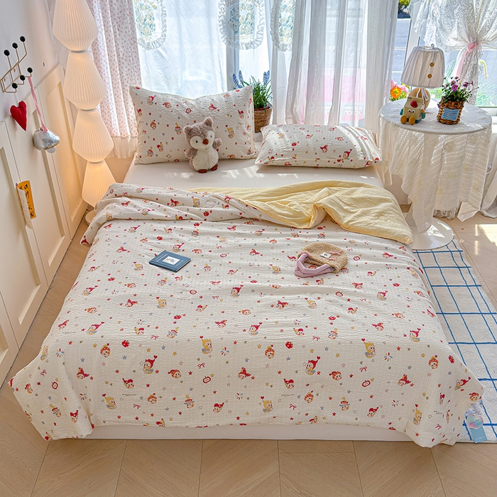 91家纺网 家纺一手货源 找家纺 （总）晚爱家纺（原晚安家居） 2026新款泡芙棉夏被双层纱泡泡纱空调被小清新夏凉被