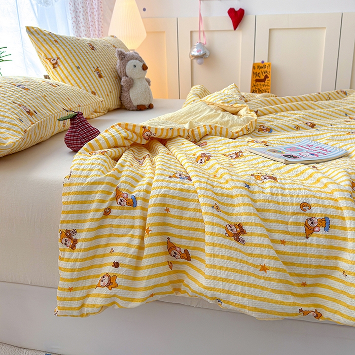 91家纺网 家纺一手货源 找家纺 晚爱家纺（原晚安家居） 2026新款泡芙棉夏被双层纱泡泡纱空调被小清新夏凉被 星宝贝