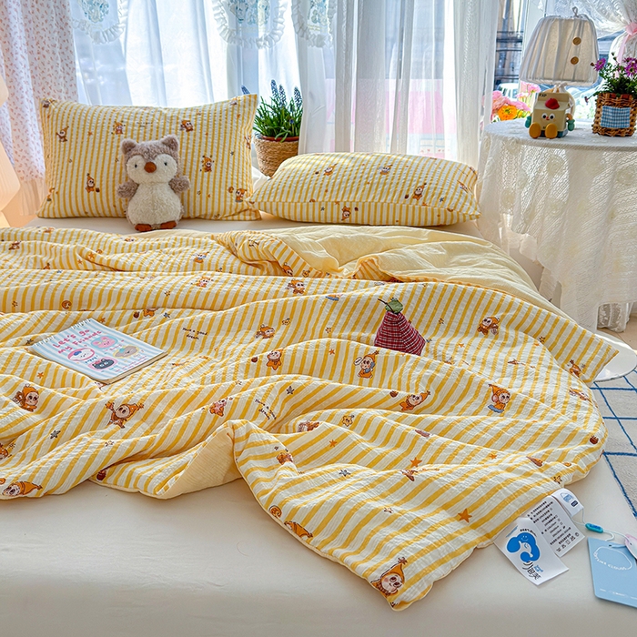 晚爱家纺（原晚安家居） 2026新款泡芙棉夏被双层纱泡泡纱空调被小清新夏凉被 星宝贝