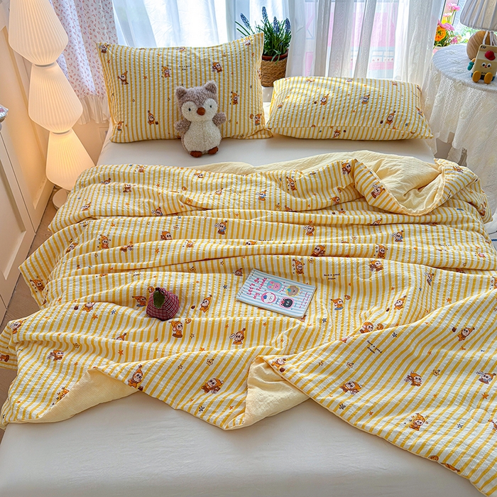 91家纺网 家纺一手货源 找家纺 晚爱家纺（原晚安家居） 2026新款泡芙棉夏被双层纱泡泡纱空调被小清新夏凉被 星宝贝