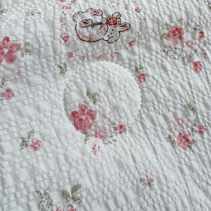 91家纺网 家纺一手货源 找家纺 晚爱家纺（原晚安家居） 2026新款泡芙棉夏被双层纱泡泡纱空调被小清新夏凉被 甜心小兔