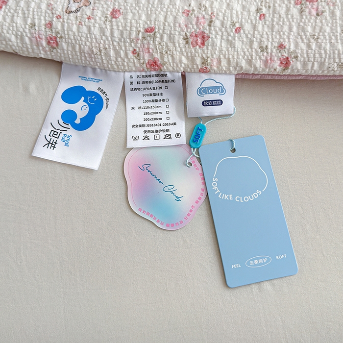 91家纺网 家纺一手货源 找家纺 晚爱家纺（原晚安家居） 2026新款泡芙棉夏被双层纱泡泡纱空调被小清新夏凉被 甜心小兔