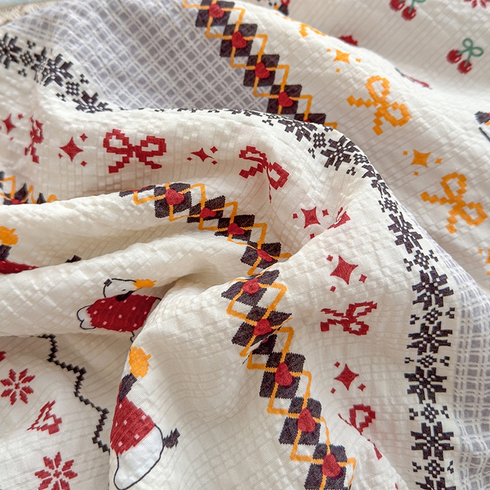 91家纺网 家纺一手货源 找家纺 晚爱家纺（原晚安家居） 2026新款泡芙棉夏被双层纱泡泡纱空调被小清新夏凉被 费尔岛小狗