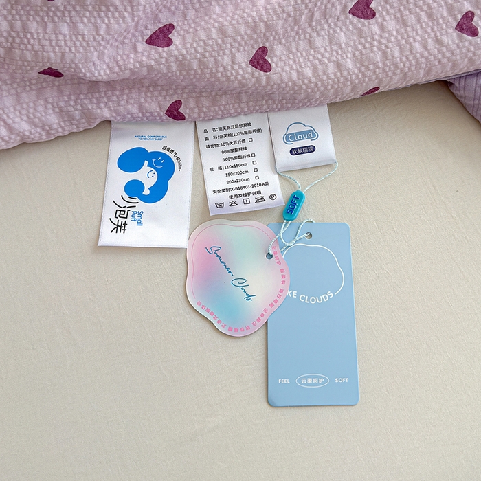 91家纺网 家纺一手货源 找家纺 晚爱家纺（原晚安家居） 2026新款泡芙棉夏被双层纱泡泡纱空调被小清新夏凉被 芋泥波波