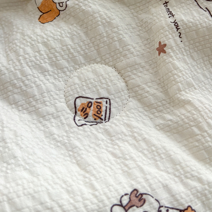 91家纺网 家纺一手货源 找家纺 晚爱家纺（原晚安家居） 2026新款泡芙棉夏被双层纱泡泡纱空调被小清新夏凉被 喵星人