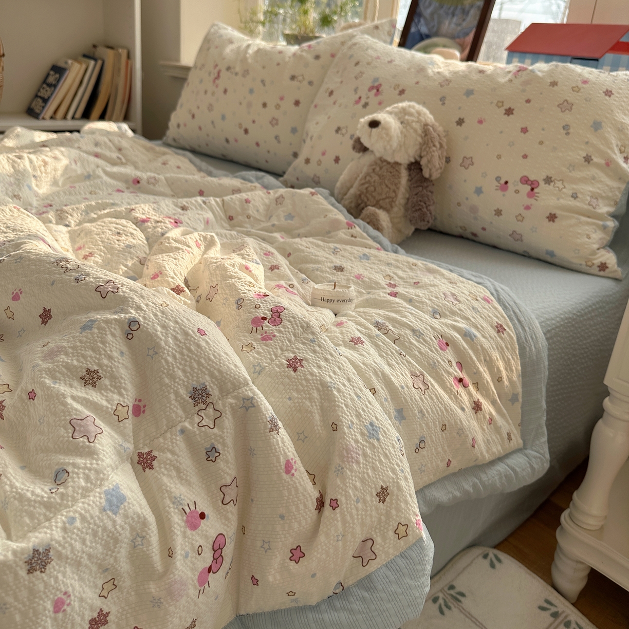 91家纺网 家纺一手货源 找家纺 梵克保罗 2026新款10A抗菌泡芙棉夏被被子被芯 泡芙棉-躲猫猫