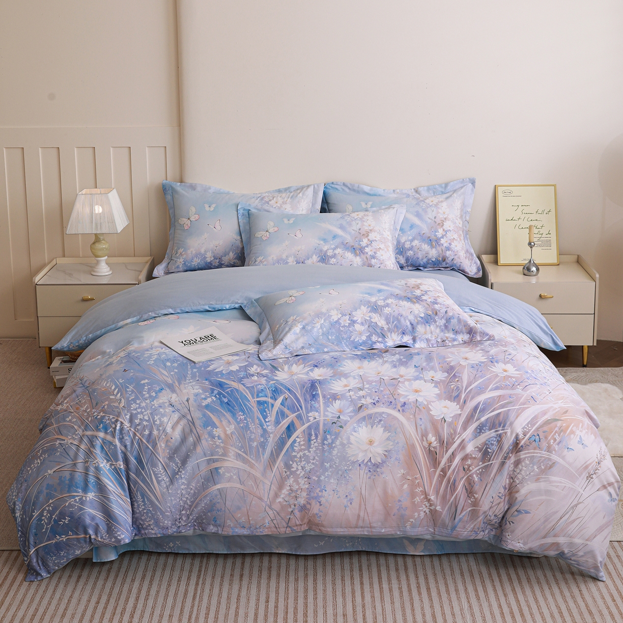 朵希曼 2026新款全棉纯棉大版定位13376数码印花系列四件套 秋天童话-兰