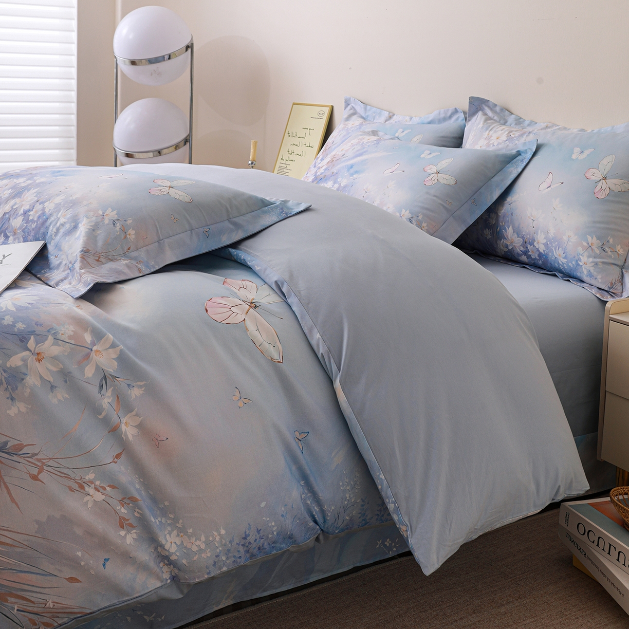 91家纺网 家纺一手货源 找家纺 朵希曼 2026新款全棉纯棉大版定位13376数码印花系列四件套 秋天童话-兰