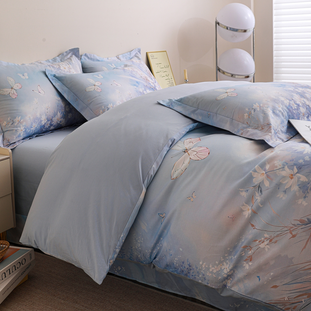 91家纺网 家纺一手货源 找家纺 朵希曼 2026新款全棉纯棉大版定位13376数码印花系列四件套 秋天童话-兰