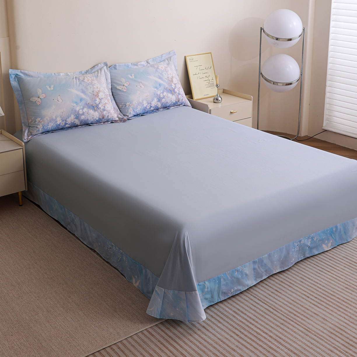 91家纺网 家纺一手货源 找家纺 朵希曼 2026新款全棉纯棉大版定位13376数码印花系列四件套 秋天童话-兰