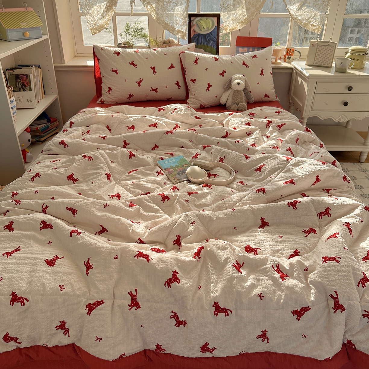 梵克保罗 2026新款10A抗菌泡芙棉夏被被子被芯 泡芙棉-红缨踏马