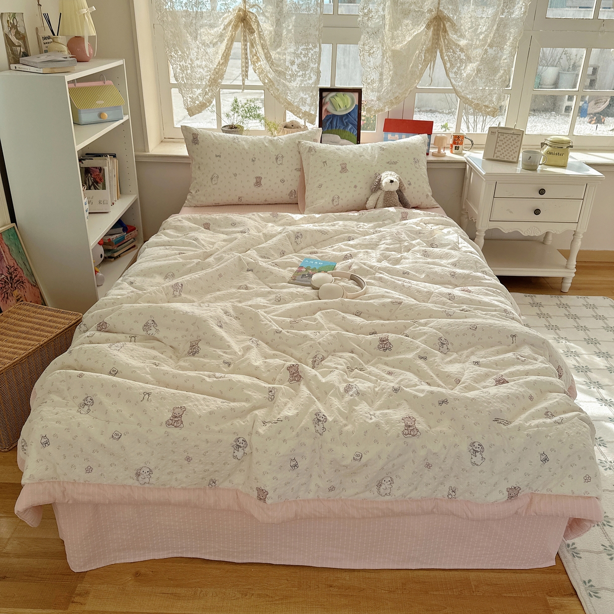 梵克保罗 2026新款10A抗菌泡芙棉夏被被子被芯 泡芙棉-花间兔语