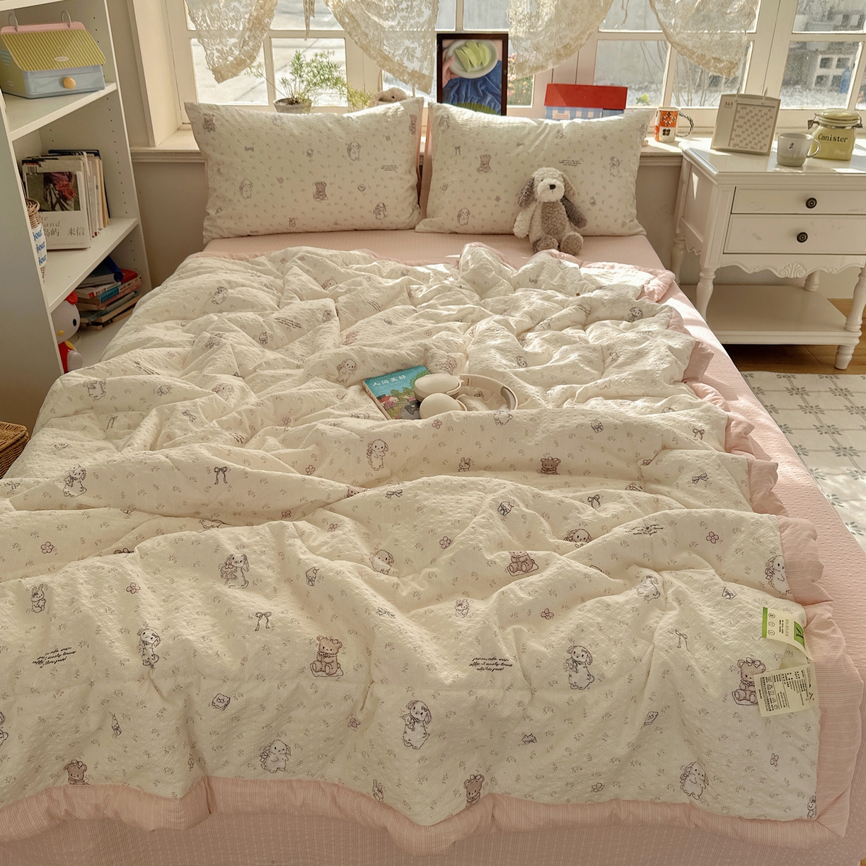 91家纺网 家纺一手货源 找家纺 梵克保罗 2026新款10A抗菌泡芙棉夏被被子被芯 泡芙棉-花间兔语