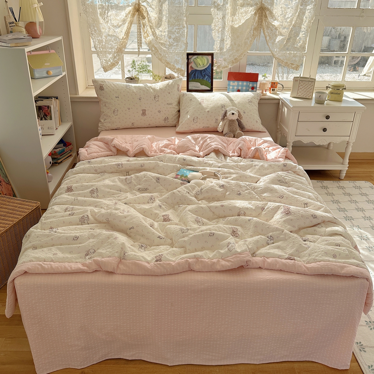 91家纺网 家纺一手货源 找家纺 梵克保罗 2026新款10A抗菌泡芙棉夏被被子被芯 泡芙棉-花间兔语