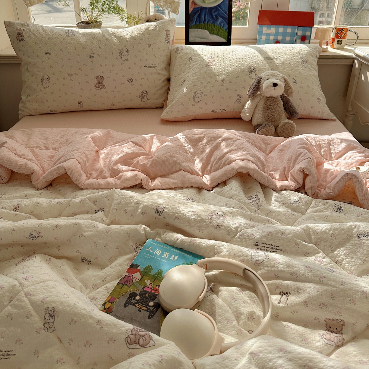 91家纺网 家纺一手货源 找家纺 梵克保罗 2026新款10A抗菌泡芙棉夏被被子被芯 泡芙棉-花间兔语