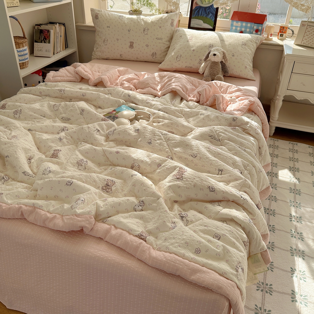 91家纺网 家纺一手货源 找家纺 梵克保罗 2026新款10A抗菌泡芙棉夏被被子被芯 泡芙棉-花间兔语