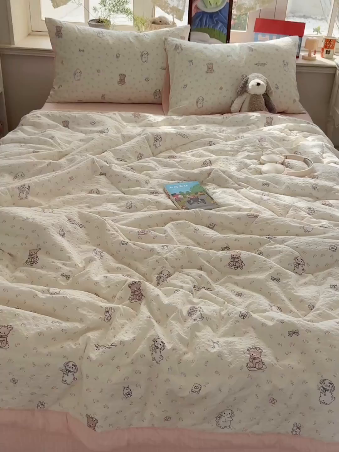91家纺网 家纺一手货源 找家纺 梵克保罗 2026新款10A抗菌泡芙棉夏被被子被芯 泡芙棉-花间兔语